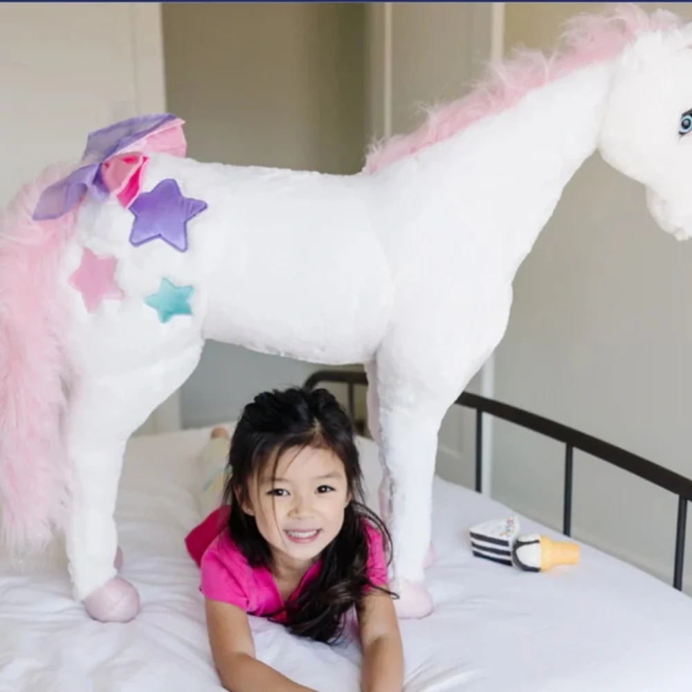 Melissa & Doug Pink and White Unicorn Plush - Picture 2 of 5